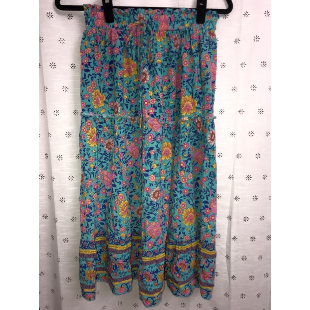 Bohemian Floral Long Maxi Skirt with Pockets
